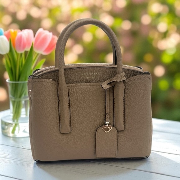 Kate Spade, NWOT, Taupe Margaux Mini Satchel with Shoulder Strap and Dust Bag. - Picture 1 of 10
